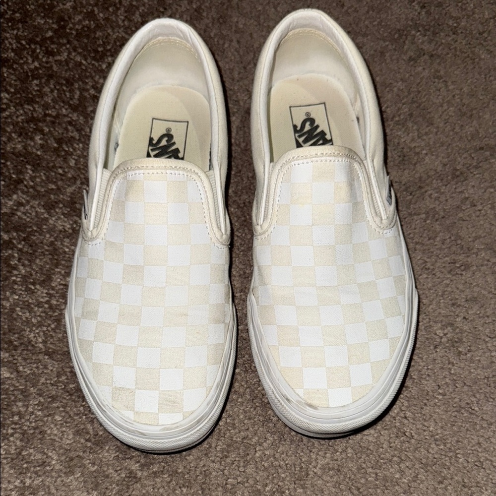 Vans Slip-On Shoes - White Checkerboard